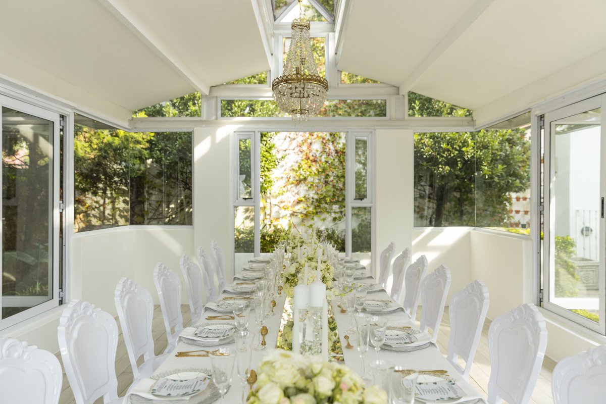 White table sitting for friends