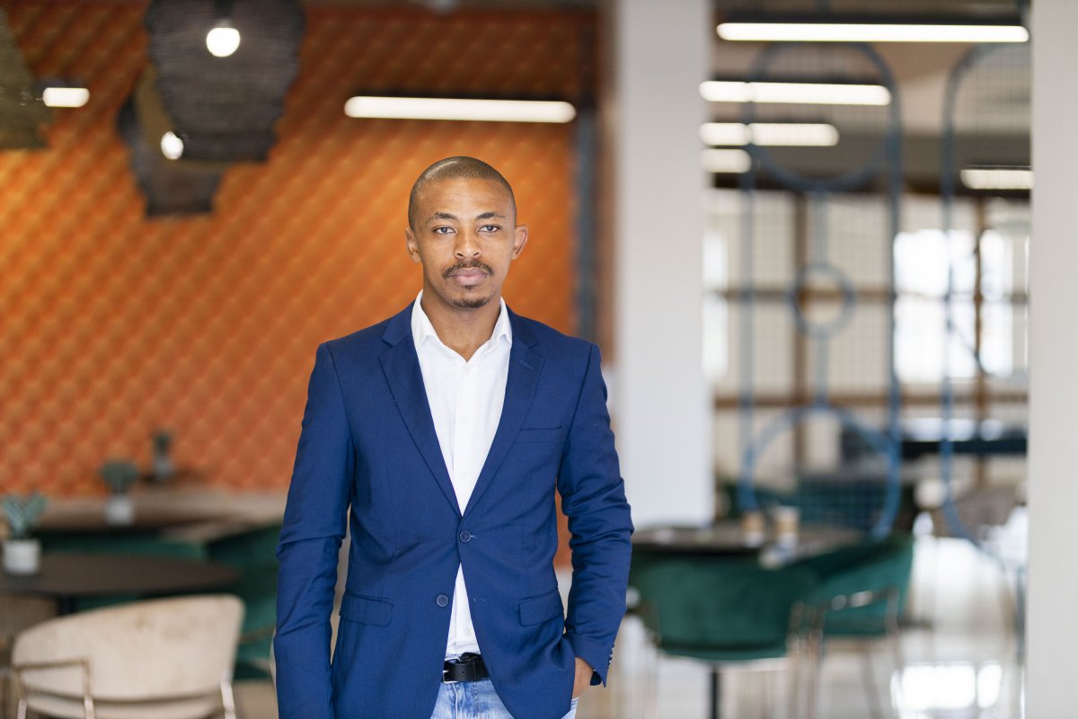 Black business man at working from home