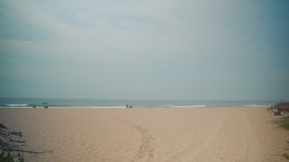Umhlanga beach with perfect sand and cloudy sky
