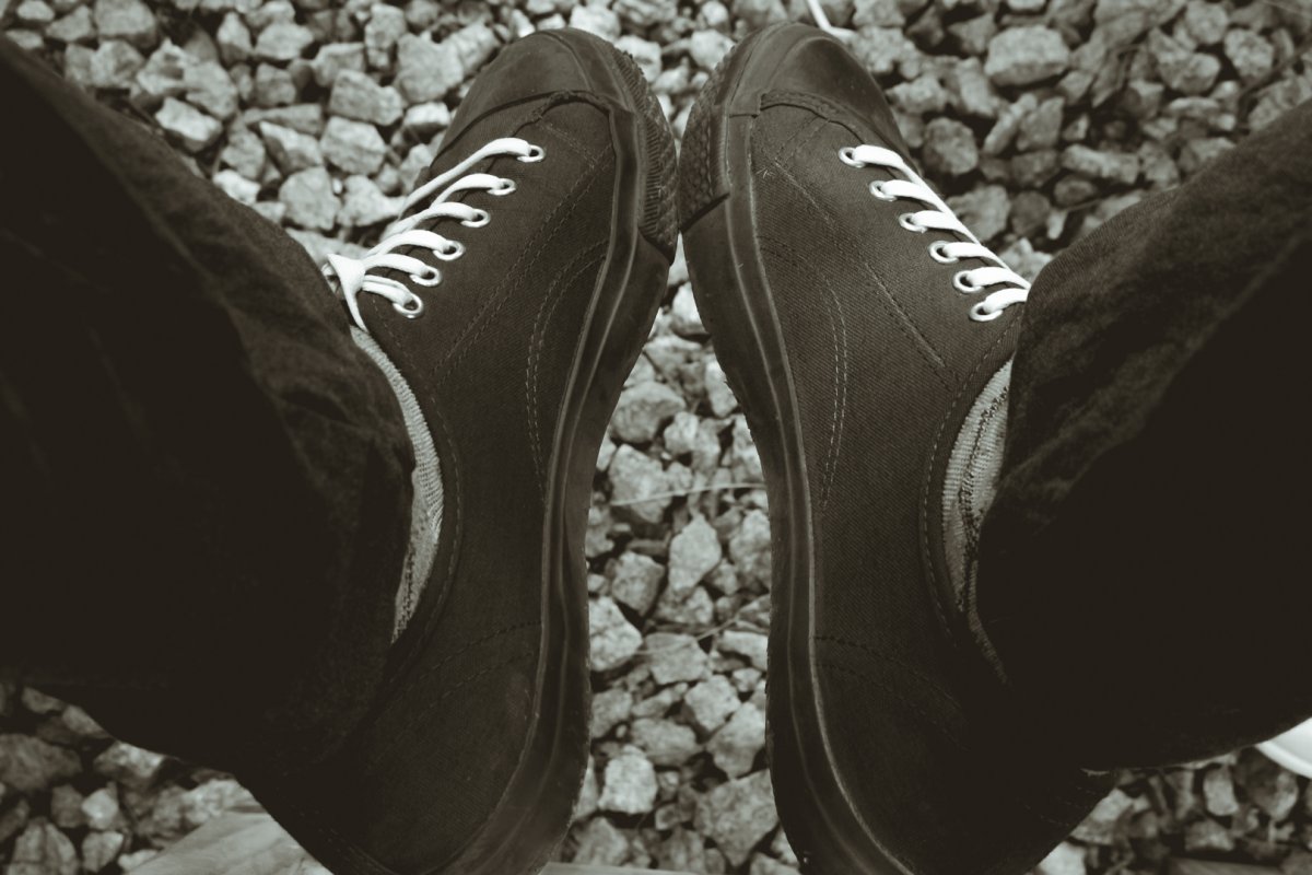 black n white northstar sneakers for happy people.