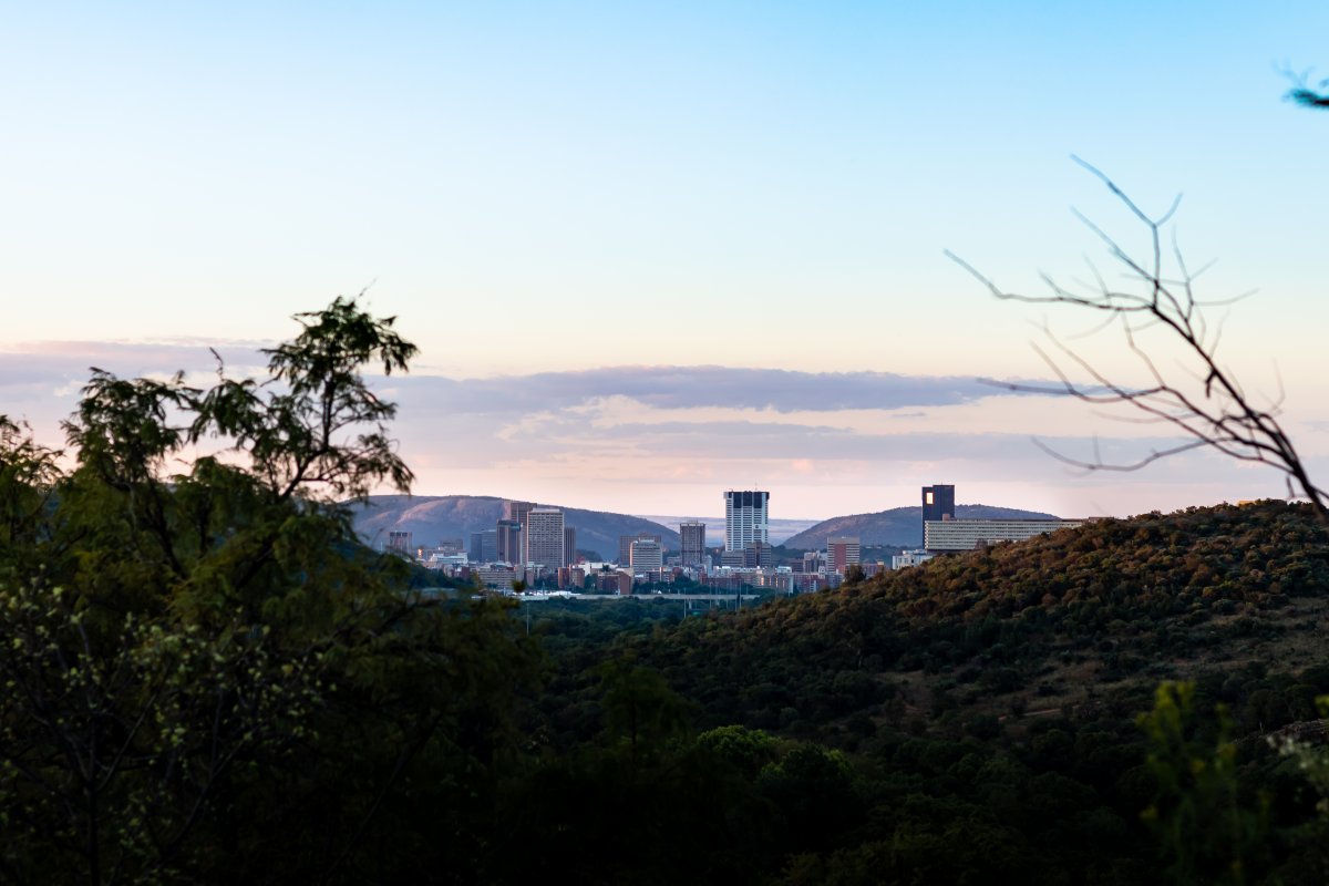 Pretoria City Center seen from Groenkloof Nature Reserve