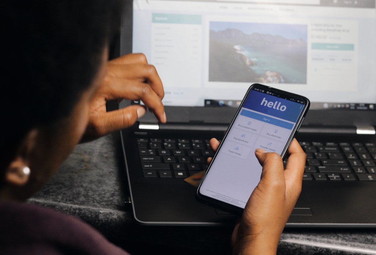 Women making online shopping or online banking