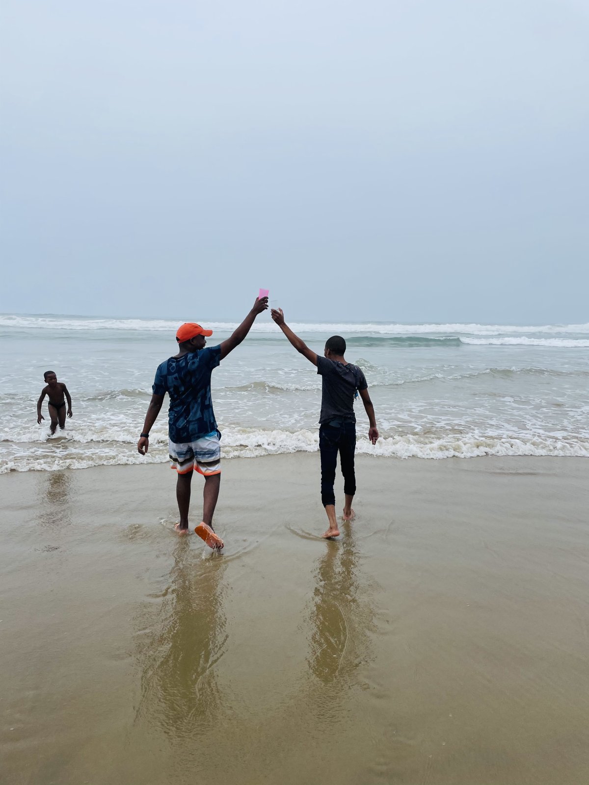 At the beach with family