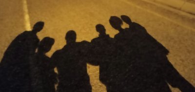 Silhouettes of friends