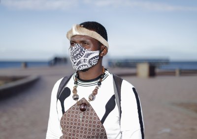 Zulu man with mask during covid