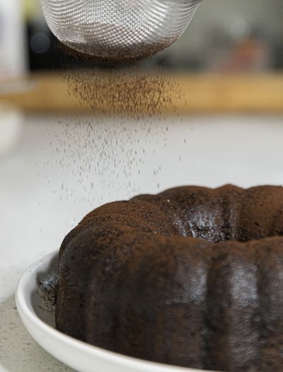 chocolate cake with sprinkles