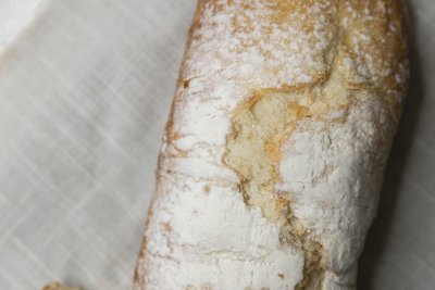 Home made bread on a cloth