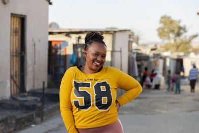 Black woman smiling ekasi
