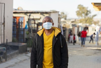 Young black man posing