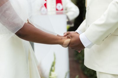 Couple holding hands
