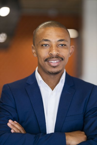 Black business man wearing a suit