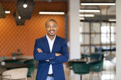 Black business man at work