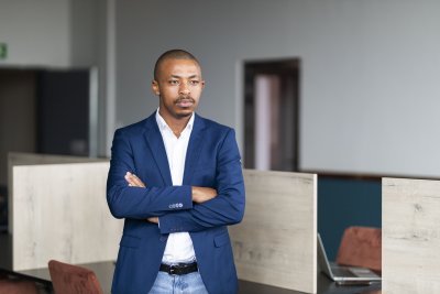 Black entrepreneur with folded arms