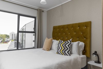 Comfortable double bed decorated nicely