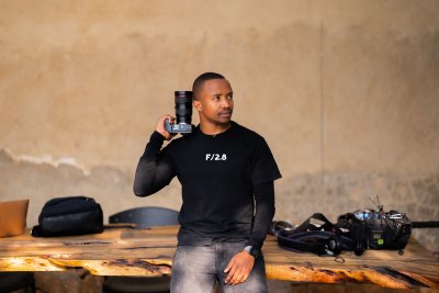 Photographer holding a camera