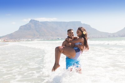 Black couple having fun