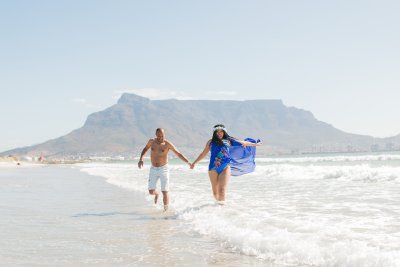 Two lovers at the beach in Cape Town
