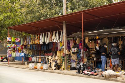 Mozambique street market during the day.