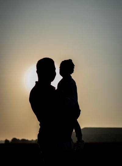 Father and daughter silhouette