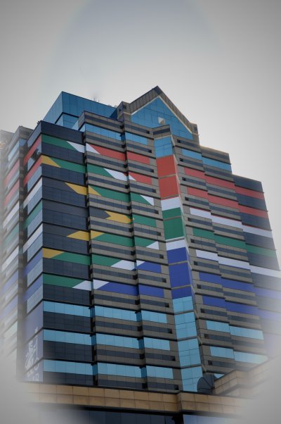 RMB building displaying the SA flag during the 2010 World cup soccer