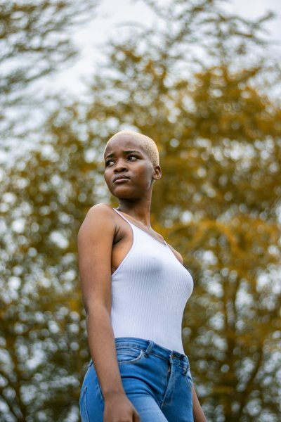 Lady looking into the horizon