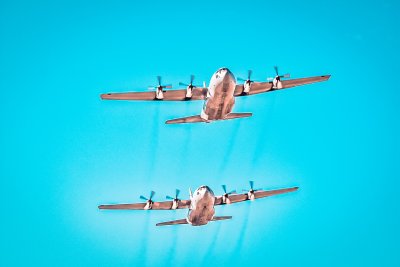 C130 TWIN FLYING DURING THE CHIEF SANDF PARADE