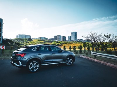 Rear angle view of the Audi Q3 Sportback
