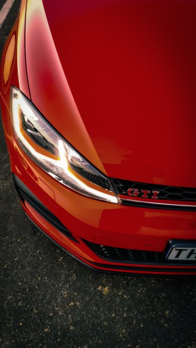 Limited edition VW Golf 7.5 GTI TCR sunrise shoot top view