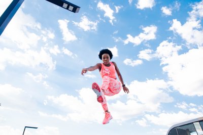 Black athlete training